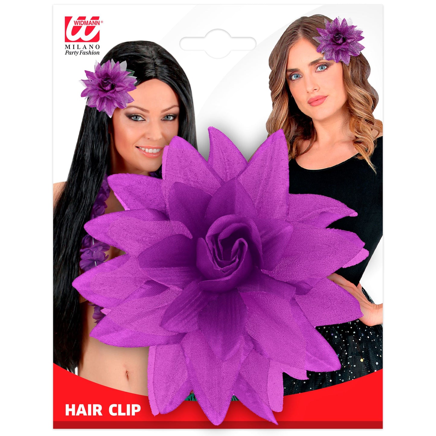 "HAARSPANGE MIT VIOLETTER BLUME UND " – Detailansicht