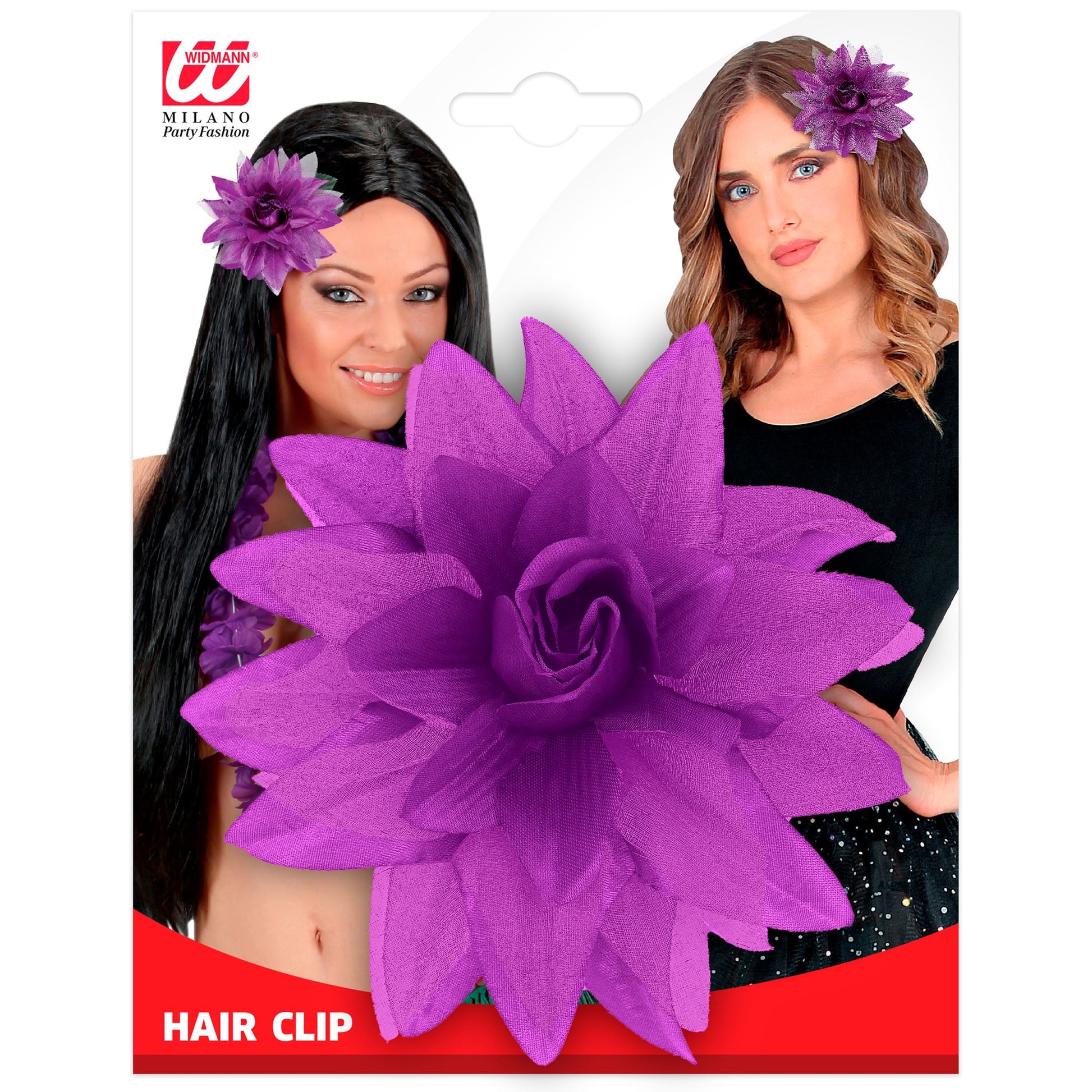 "HAARSPANGE MIT VIOLETTER BLUME UND " – Detailansicht