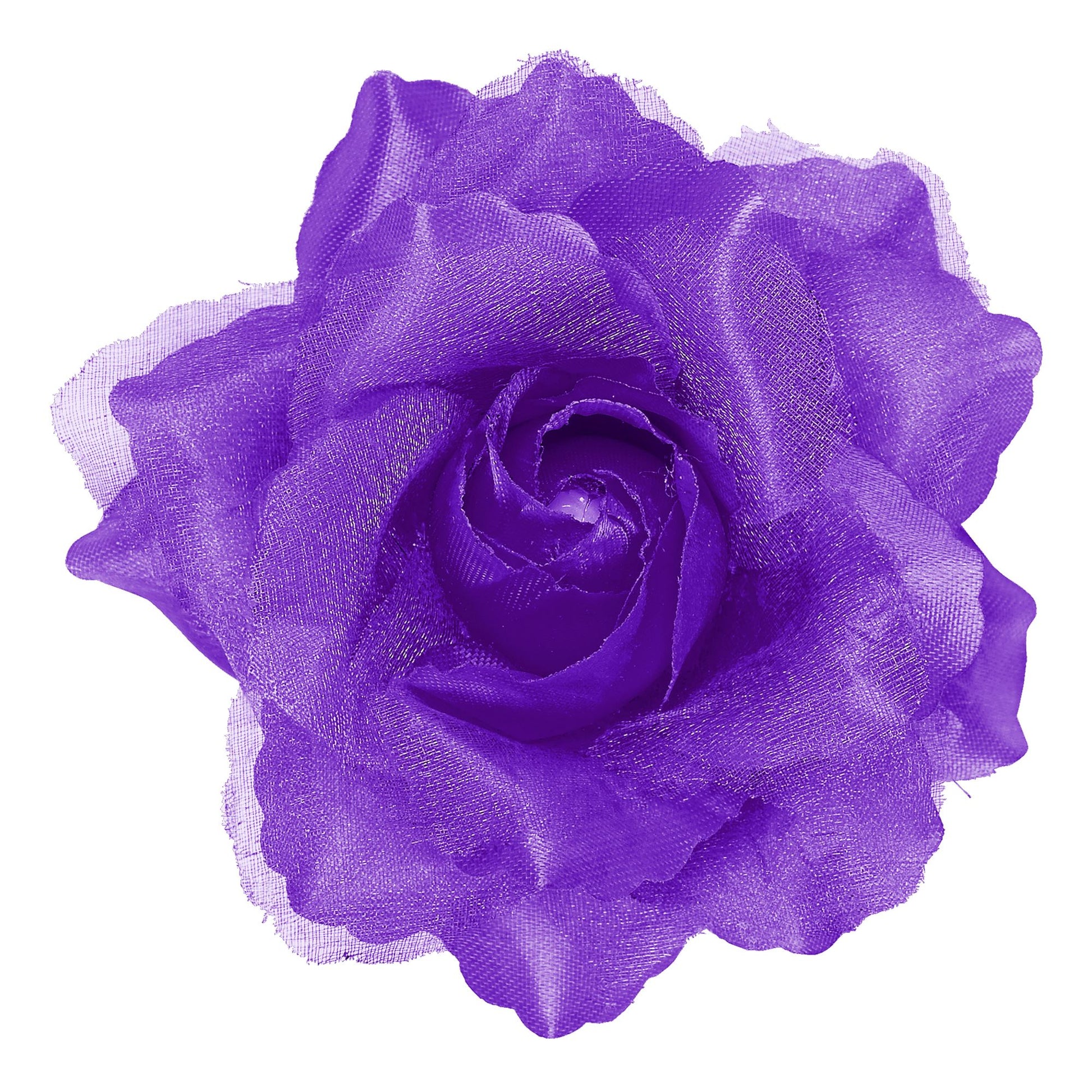 "HAARSPANGE MIT VIOLETTER ROSE UND " – Vorderansicht
