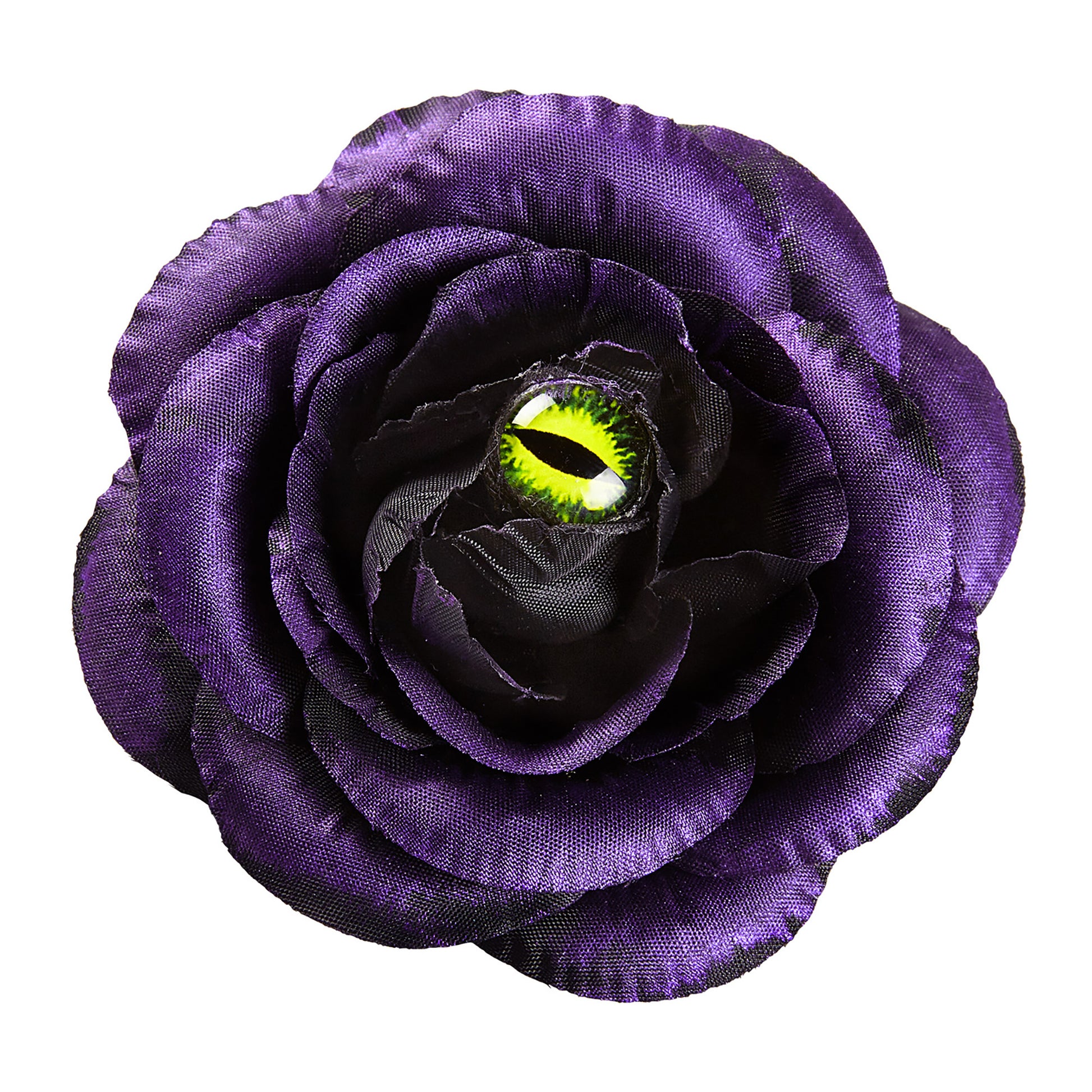 "HAARSPANGE VIOLETTE ROSE MIT KATZENAUGE" – Vorderansicht
