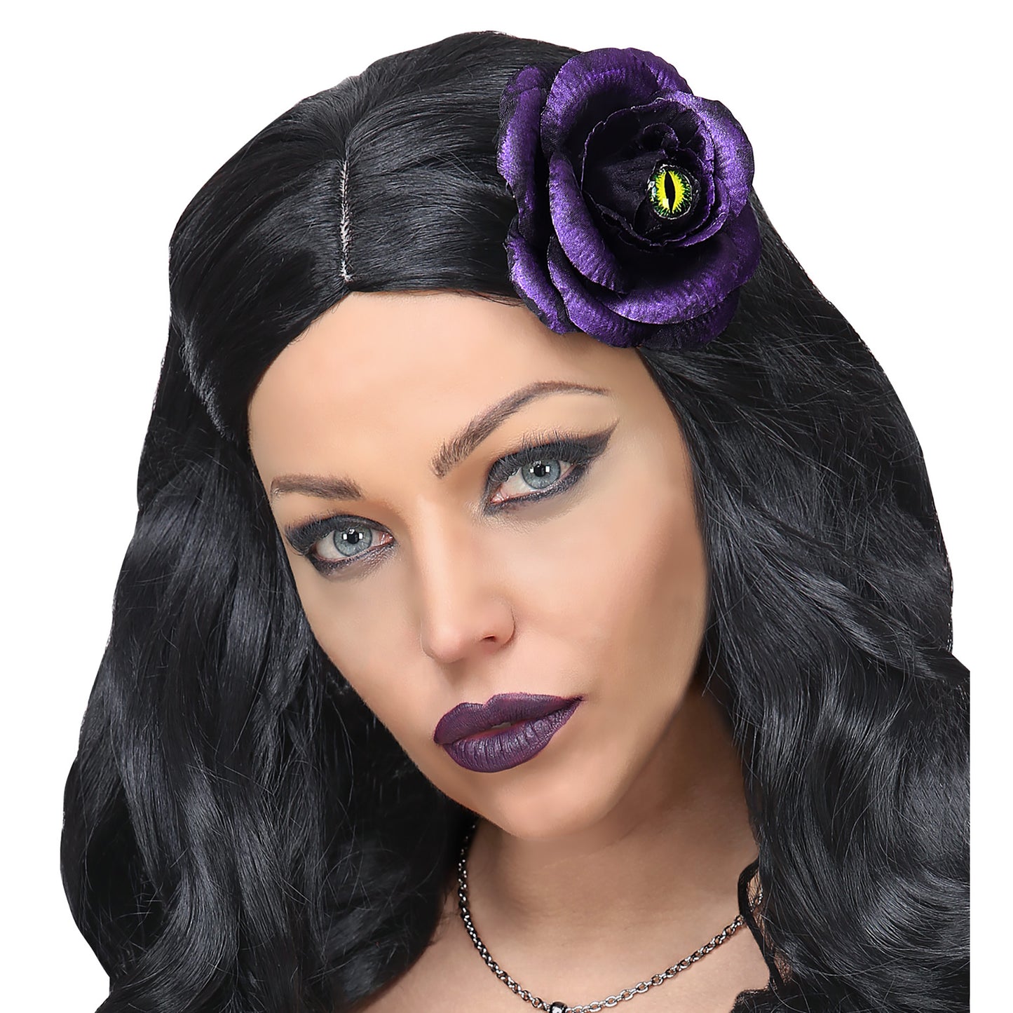 "HAARSPANGE VIOLETTE ROSE MIT KATZENAUGE" – Ansicht 3