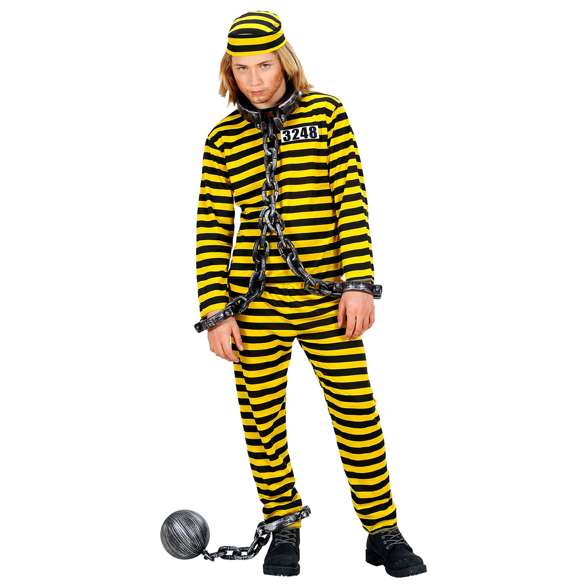 "HÄFTLING" gelb/schwarz (Oberteil,Hose, Mütze) – Ansicht 3