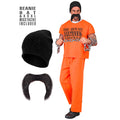 "HÄFTLING" (T-Shirt, Hose, Mütze Schnurrbart) – Vorderansicht
