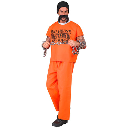 "HÄFTLING" (T-Shirt, Hose, Mütze Schnurrbart) – Detailansicht