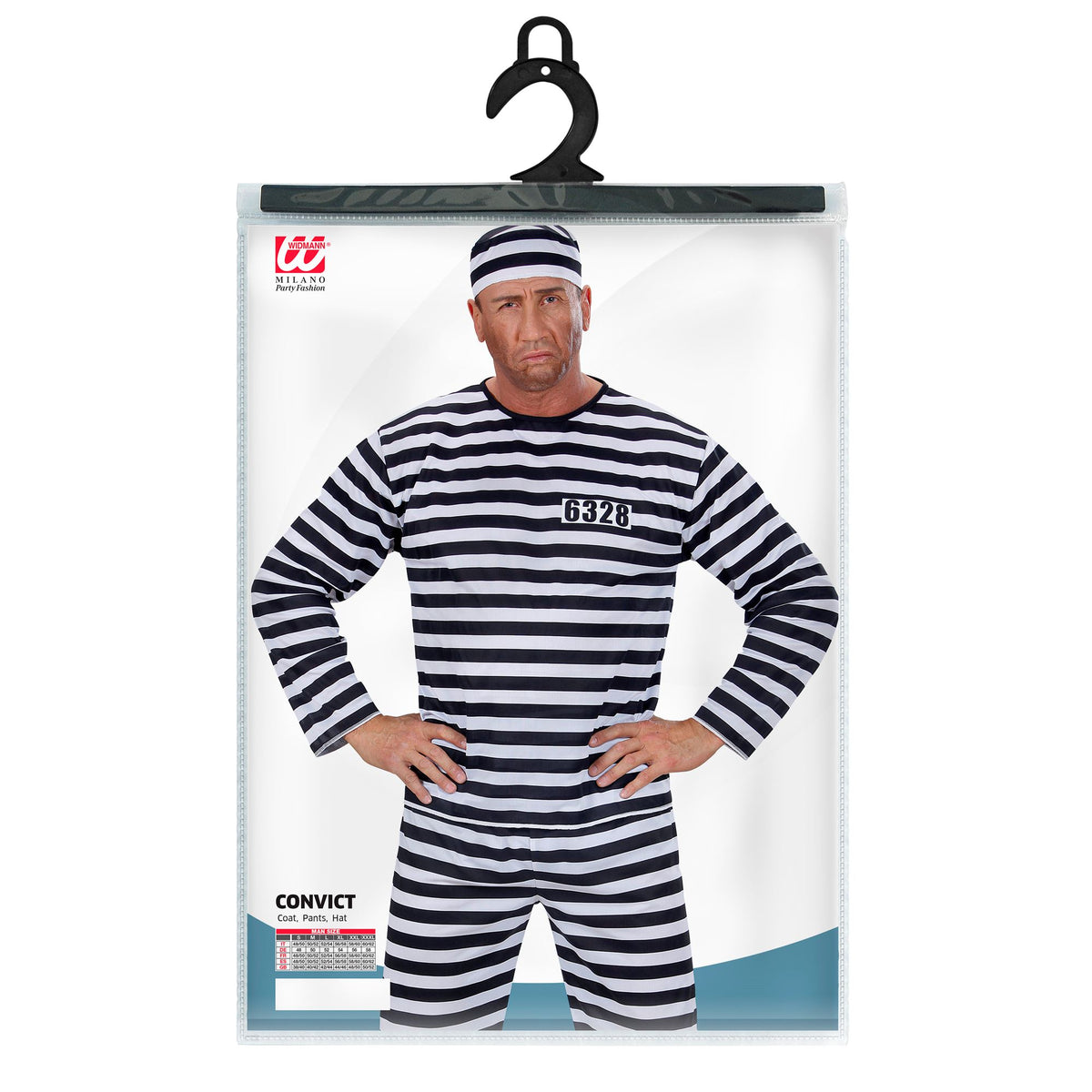 "HÄFTLING" weiß/schwarz (Oberteil,Hose, Mütze) – Ansicht 4