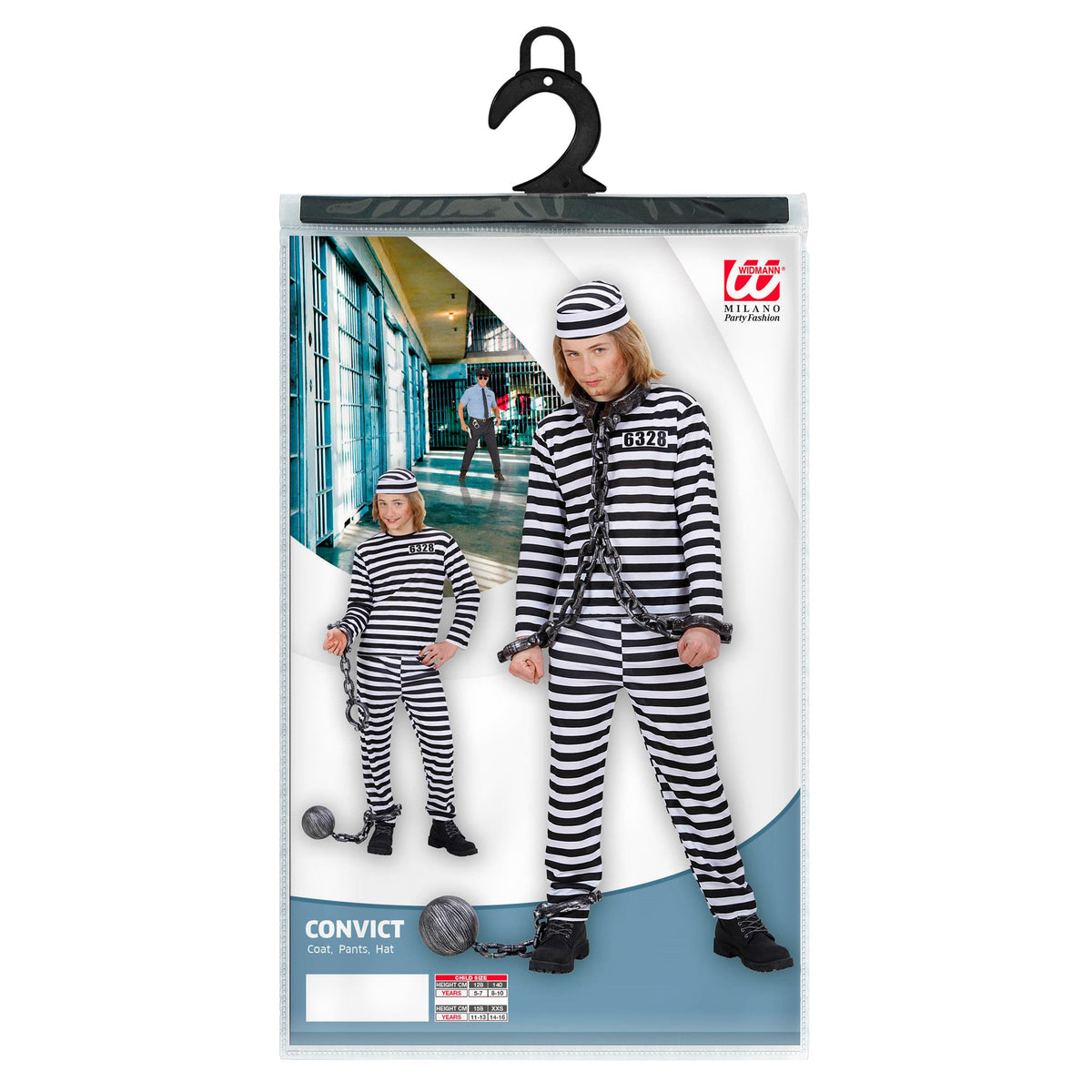 "HÄFTLING" weiß/schwarz (Oberteil,Hose, Mütze) – Ansicht 3