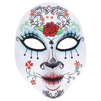 "HALBMASKE DIA DE LOS MUERTOS AUS STOFF" – Vorderansicht