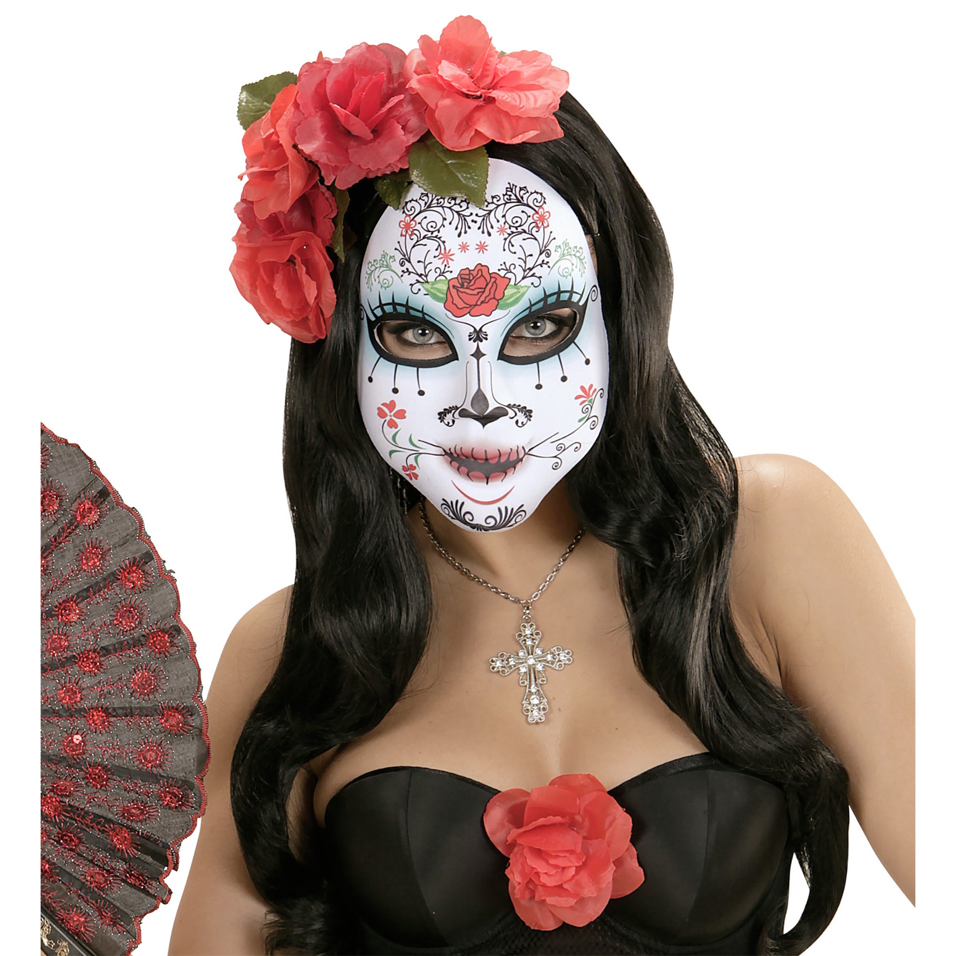 "HALBMASKE DIA DE LOS MUERTOS AUS STOFF" – Ansicht 3