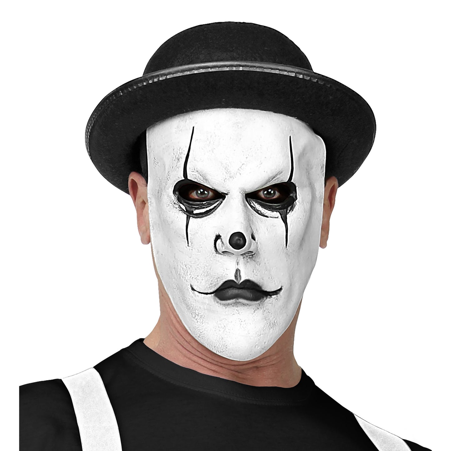 "HALBMASKE HARLEKIN MIT MELONE" – Vorderansicht