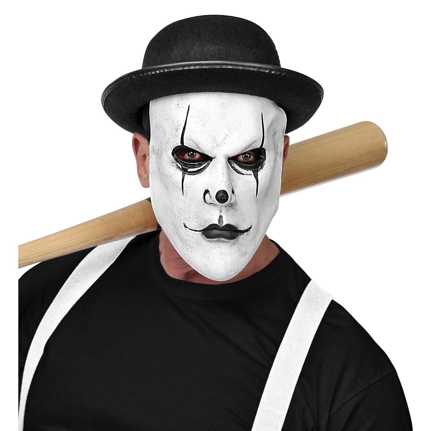 "HALBMASKE HARLEKIN MIT MELONE" – Detailansicht