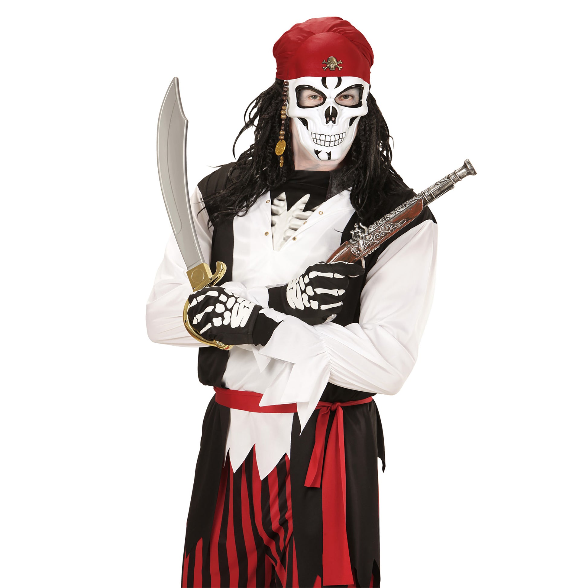 "HALBMASKE TOTENKOPF MIT BANDANA, BART & DUBLONEN" – Ansicht 4