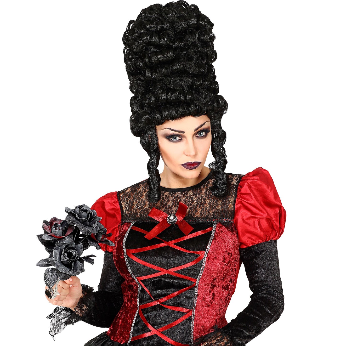 "HALLOWEEN BRAUTSTRAUß MIT SCHWARZEN UND ROTEN ROSEN" – Ansicht 4