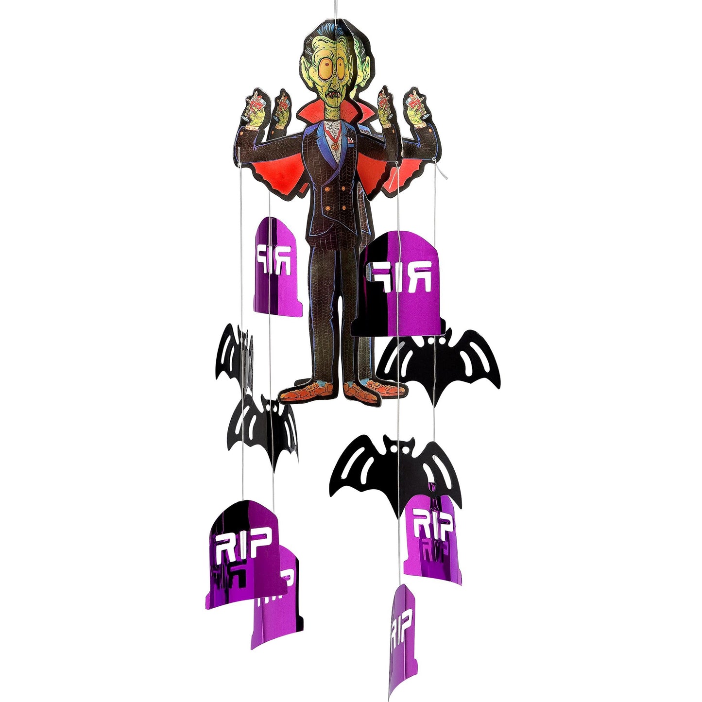 "HALLOWEEN FIGUR MIT HÄNGENDEN DEKORATIONEN" sort. in 3 Modellen: Vampir - Vogelscheuche - Skelett – Ansicht 3