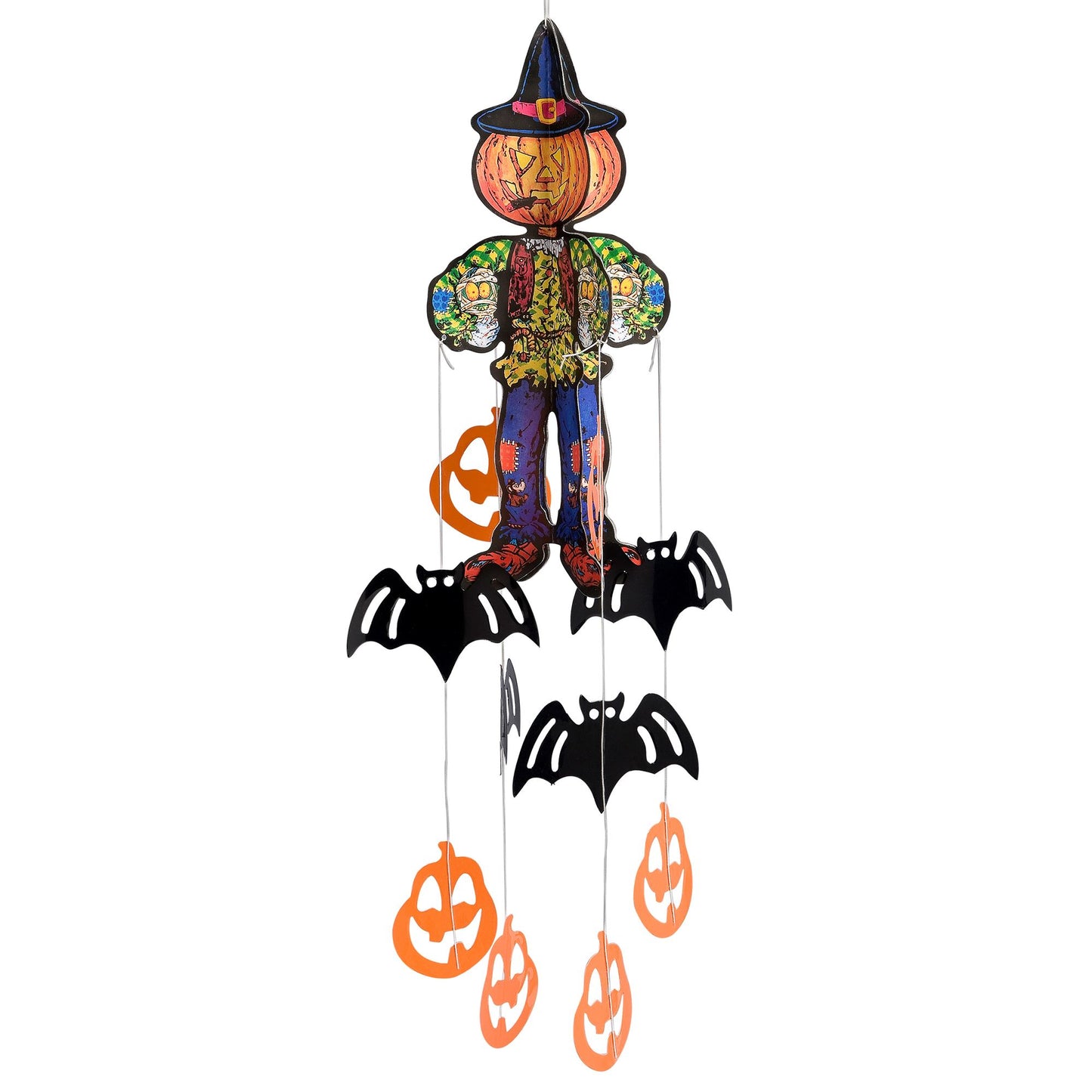 "HALLOWEEN FIGUR MIT HÄNGENDEN DEKORATIONEN" sort. in 3 Modellen: Vampir - Vogelscheuche - Skelett – Ansicht 4