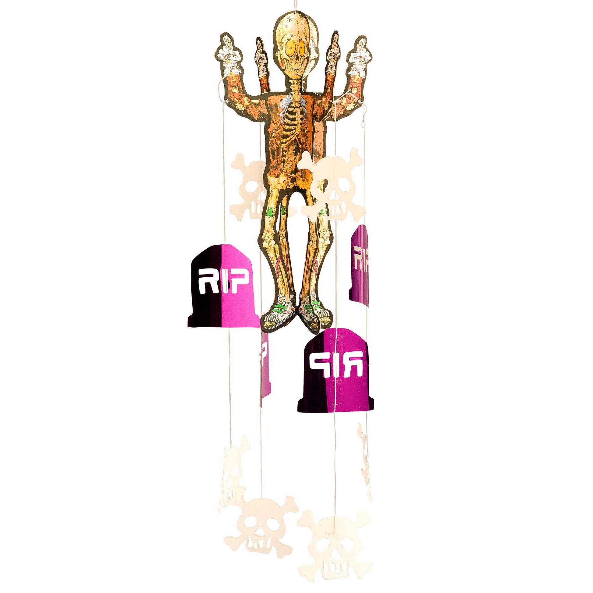 "HALLOWEEN FIGUR MIT HÄNGENDEN DEKORATIONEN" sort. in 3 Modellen: Vampir - Vogelscheuche - Skelett – Ansicht 5