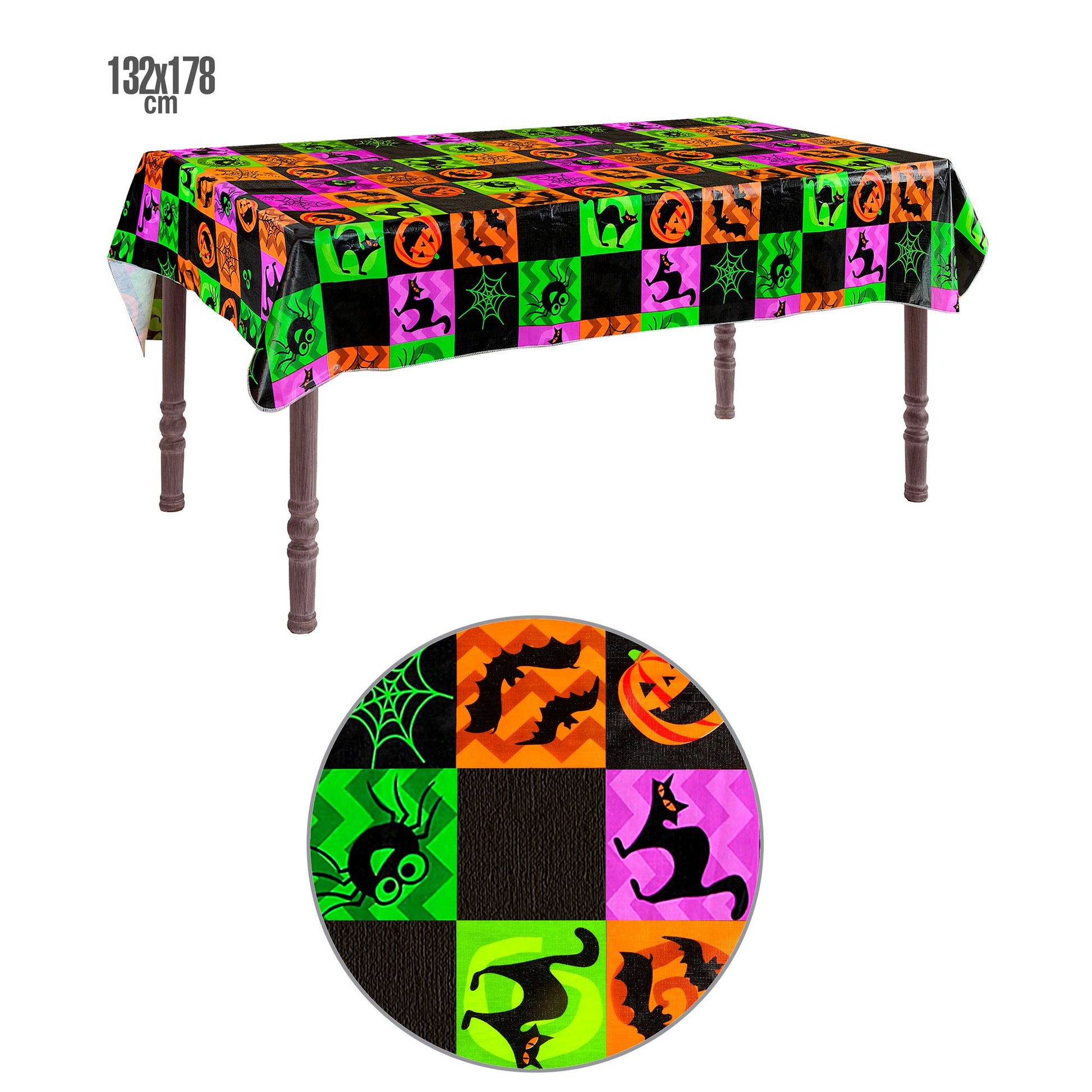 "HALLOWEEN TISCHDECKE" 132x178 cm – Vorderansicht