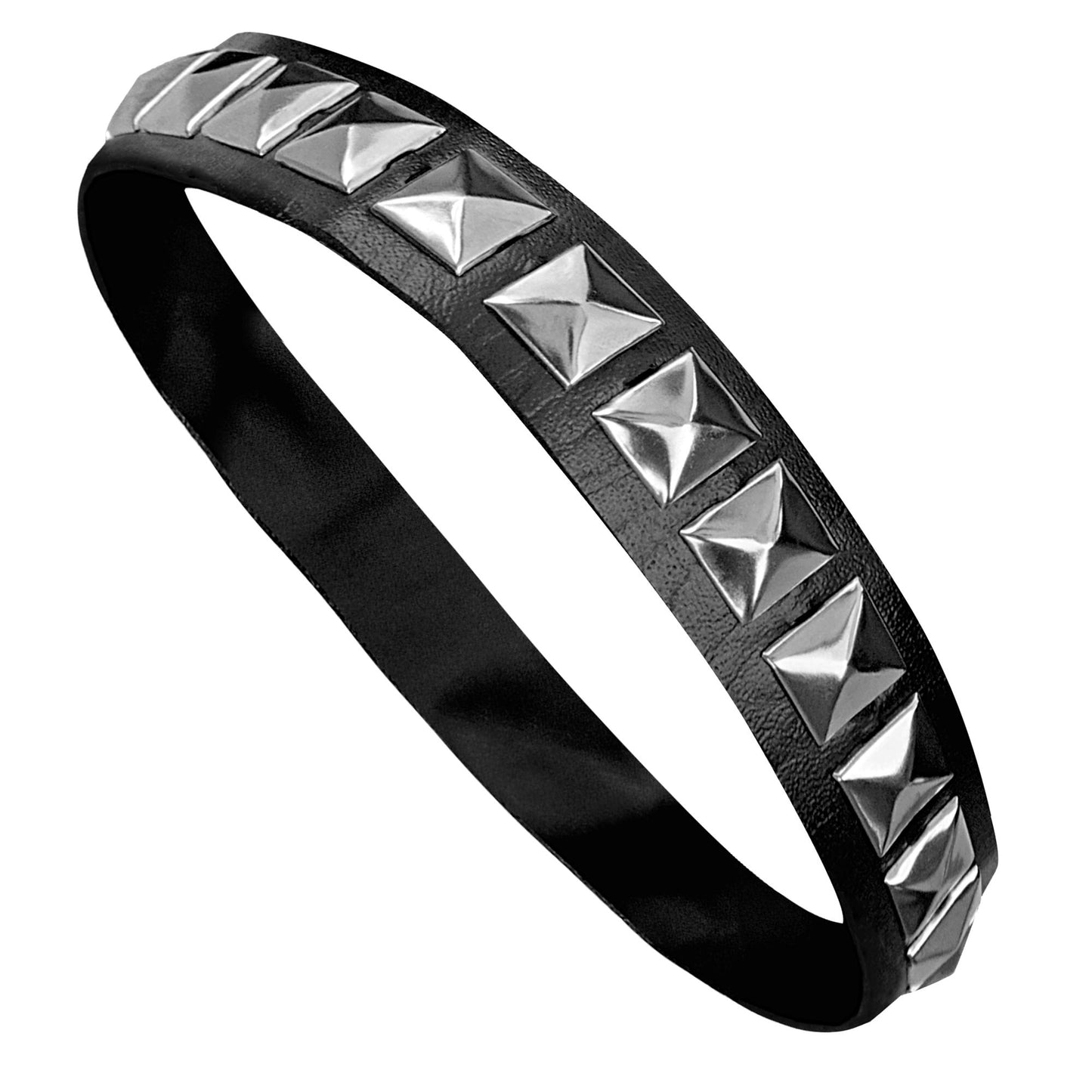 "HALSBAND MIT NIETEN" Kunstleder – Vorderansicht