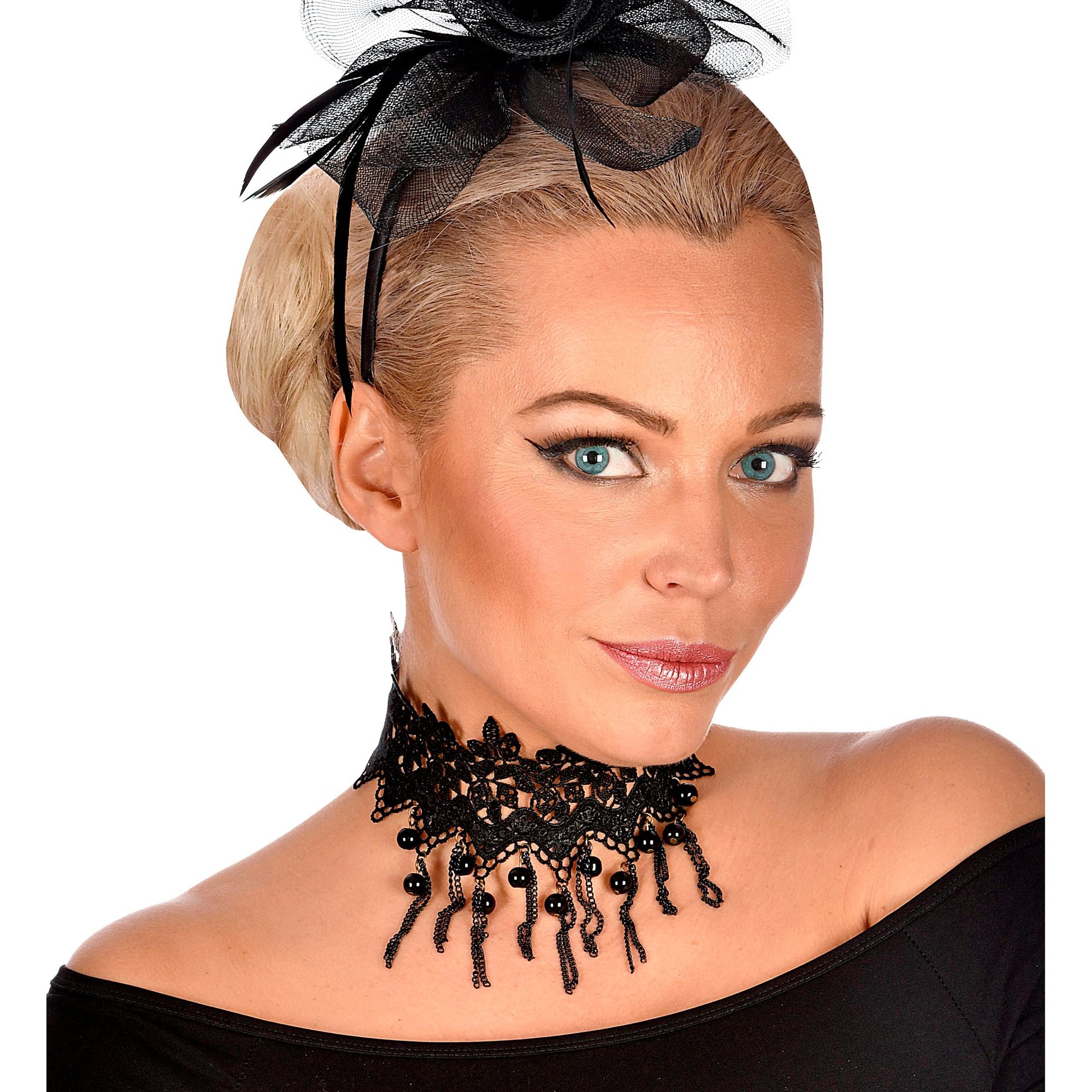 "HALSBAND MIT SCHWARZEN PERLEN & KETTEN" – Ansicht 6