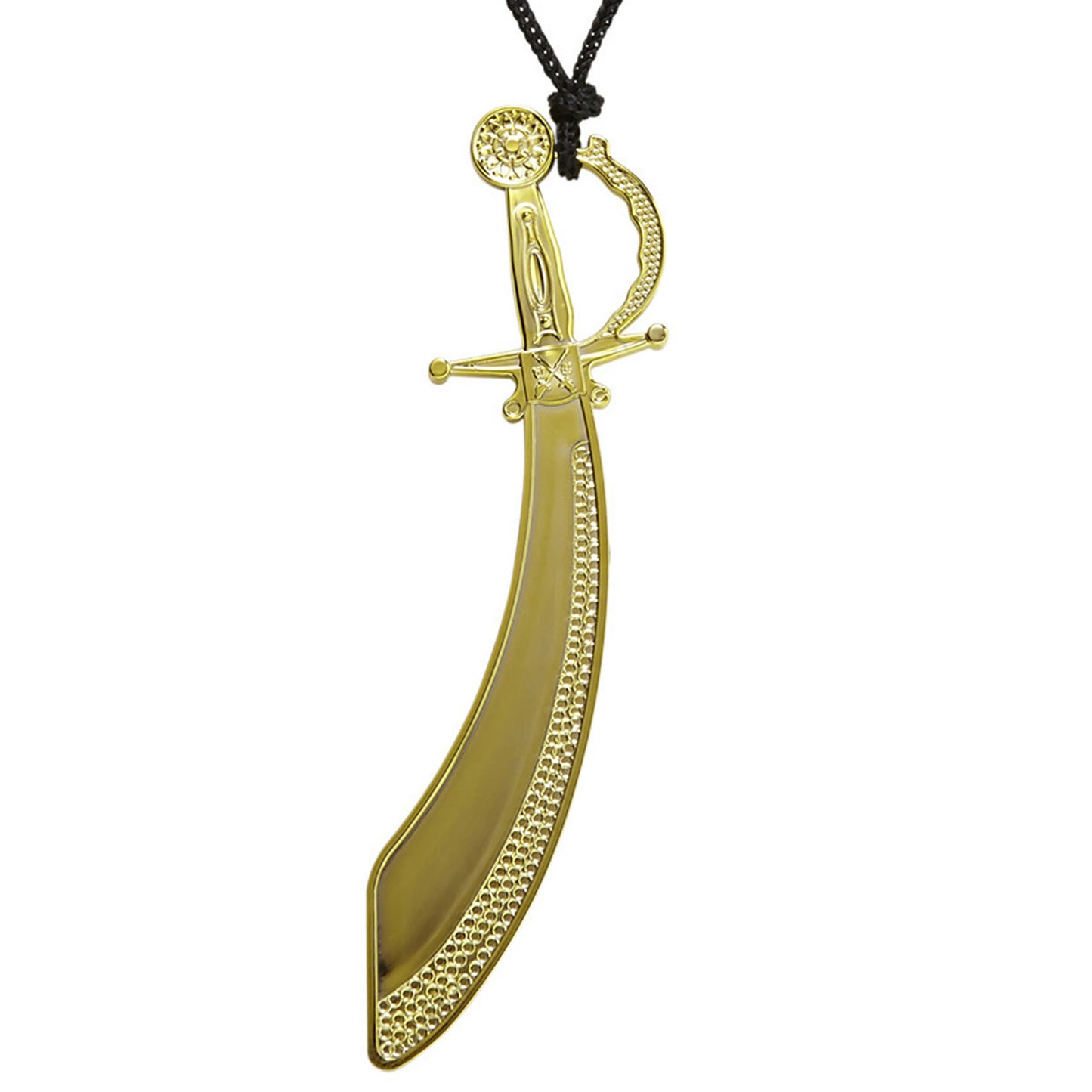 "HALSKETTE MIT PIRATENSÄBEL IN GOLD" – Vorderansicht