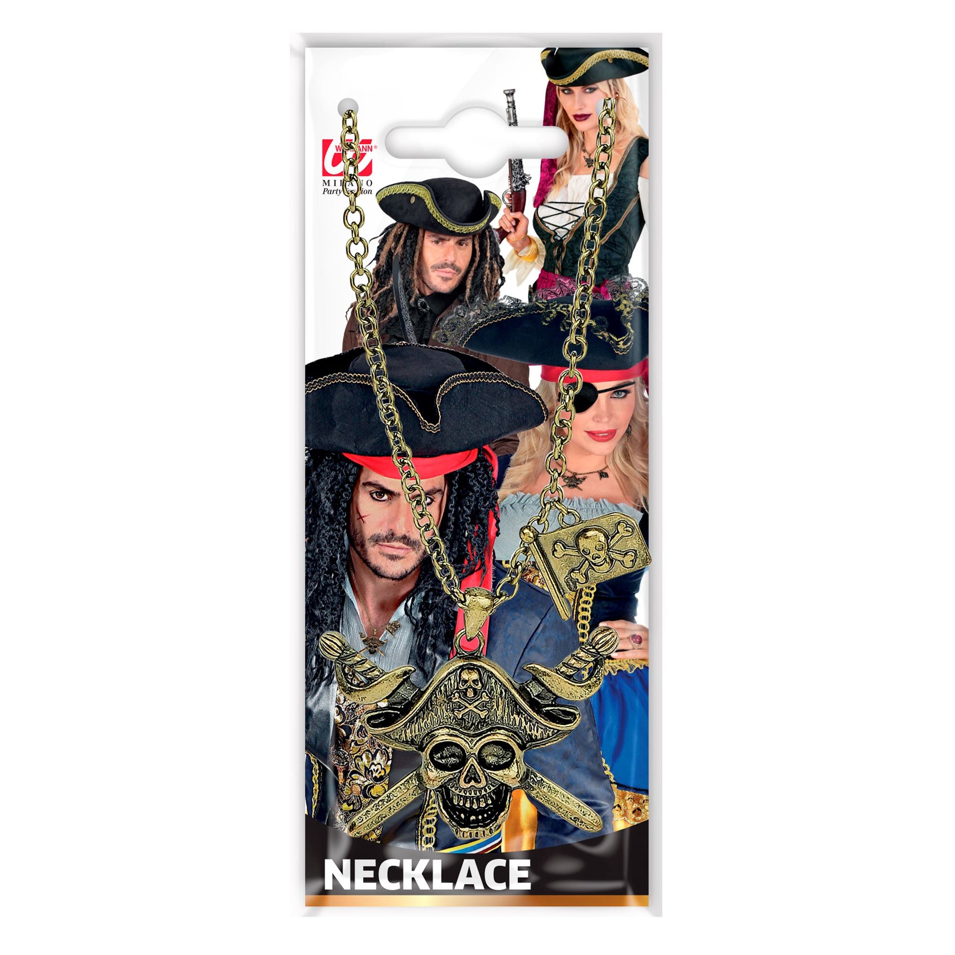 "HALSKETTE MIT PIRATENTOTENKOPF & GEKREUZTEN SCHWERTERN MIT PIRATENFLAGGE" – Ansicht 3