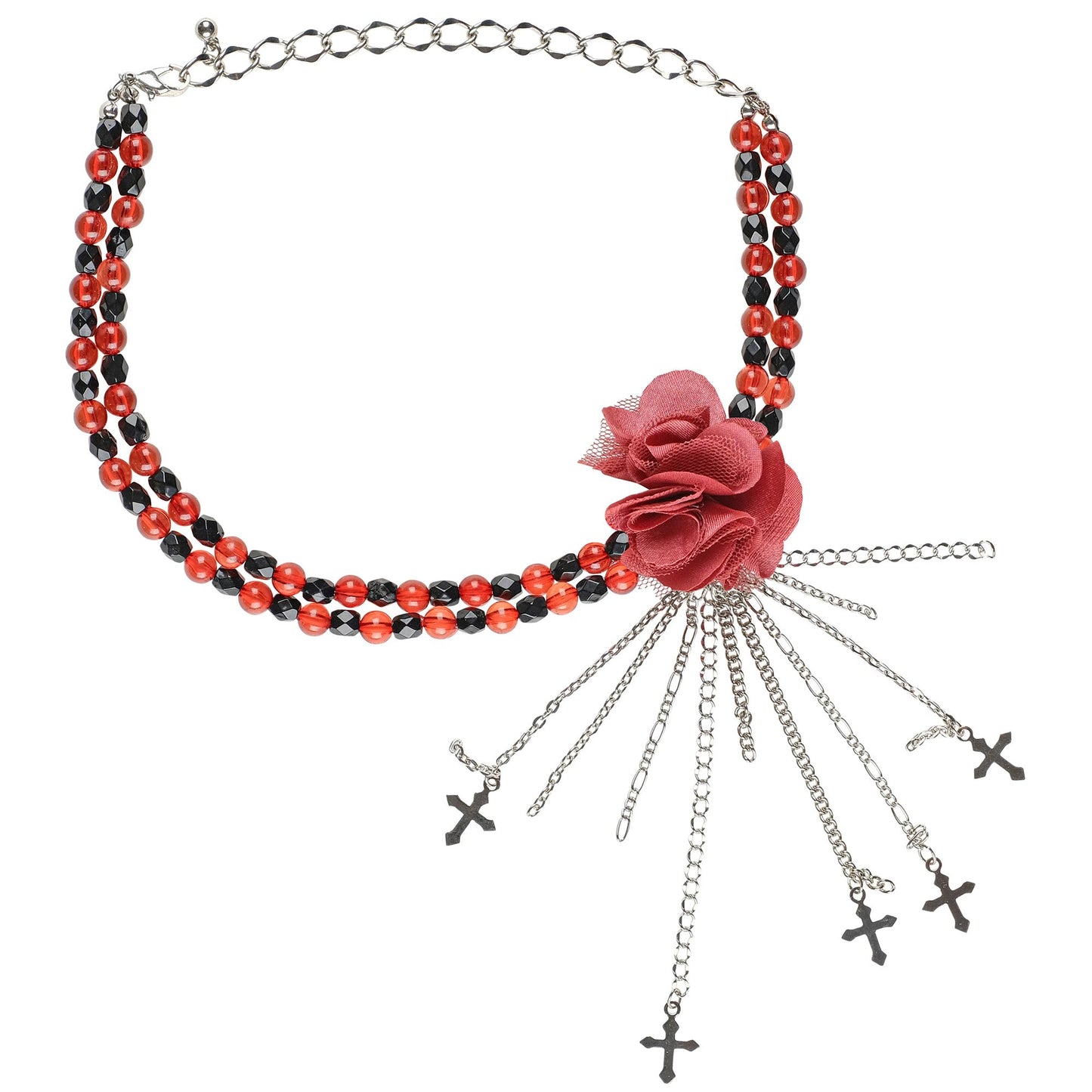 "HALSKETTE MIT ROTER GOTISCHER BLUME" – Detailansicht