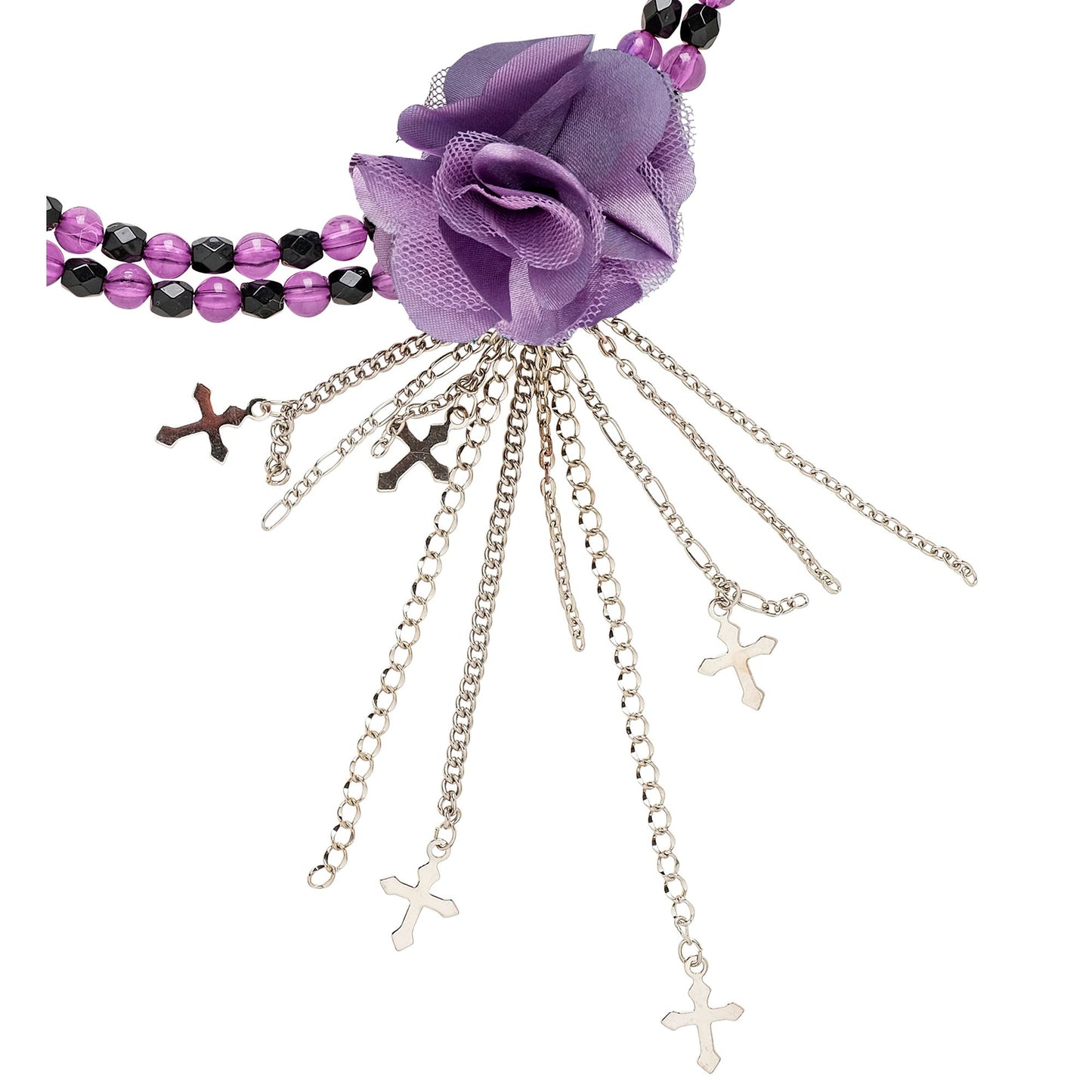 "HALSKETTE MIT VIOLETTER GOTISCHER BLUME" – Vorderansicht
