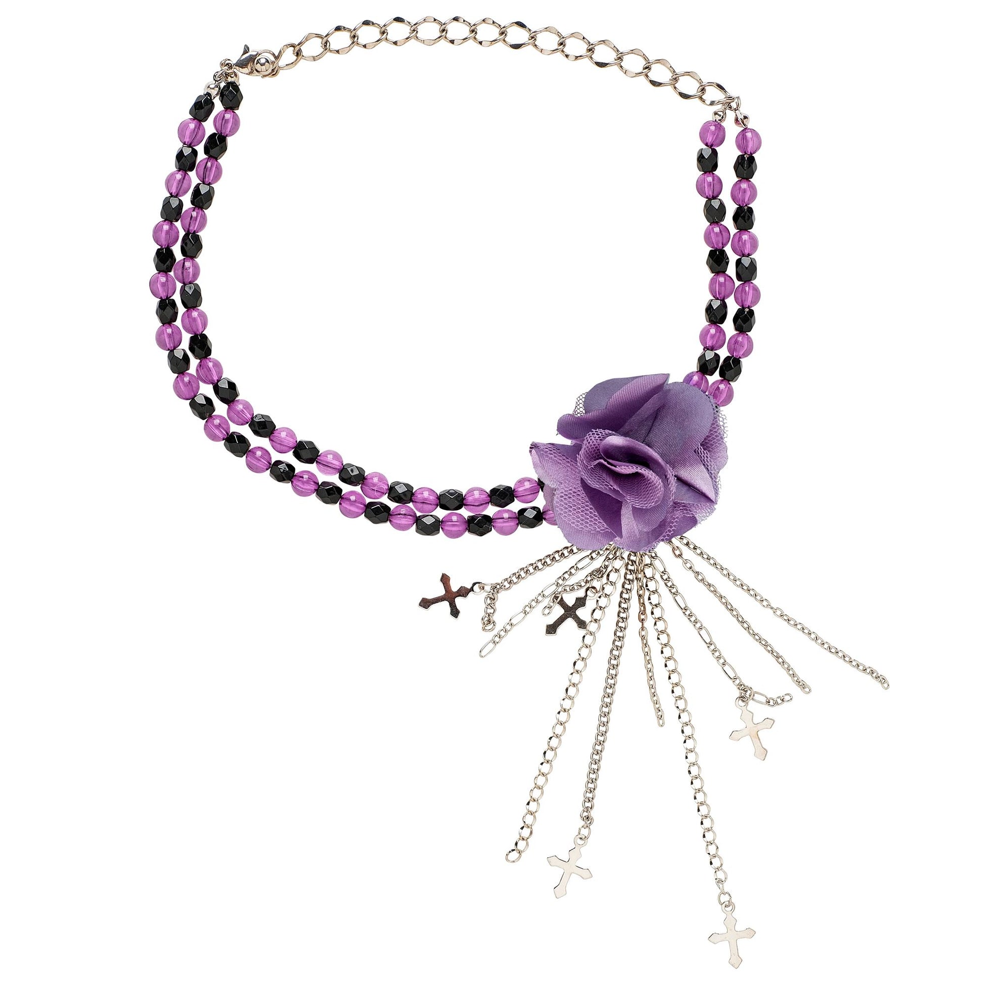 "HALSKETTE MIT VIOLETTER GOTISCHER BLUME" – Detailansicht