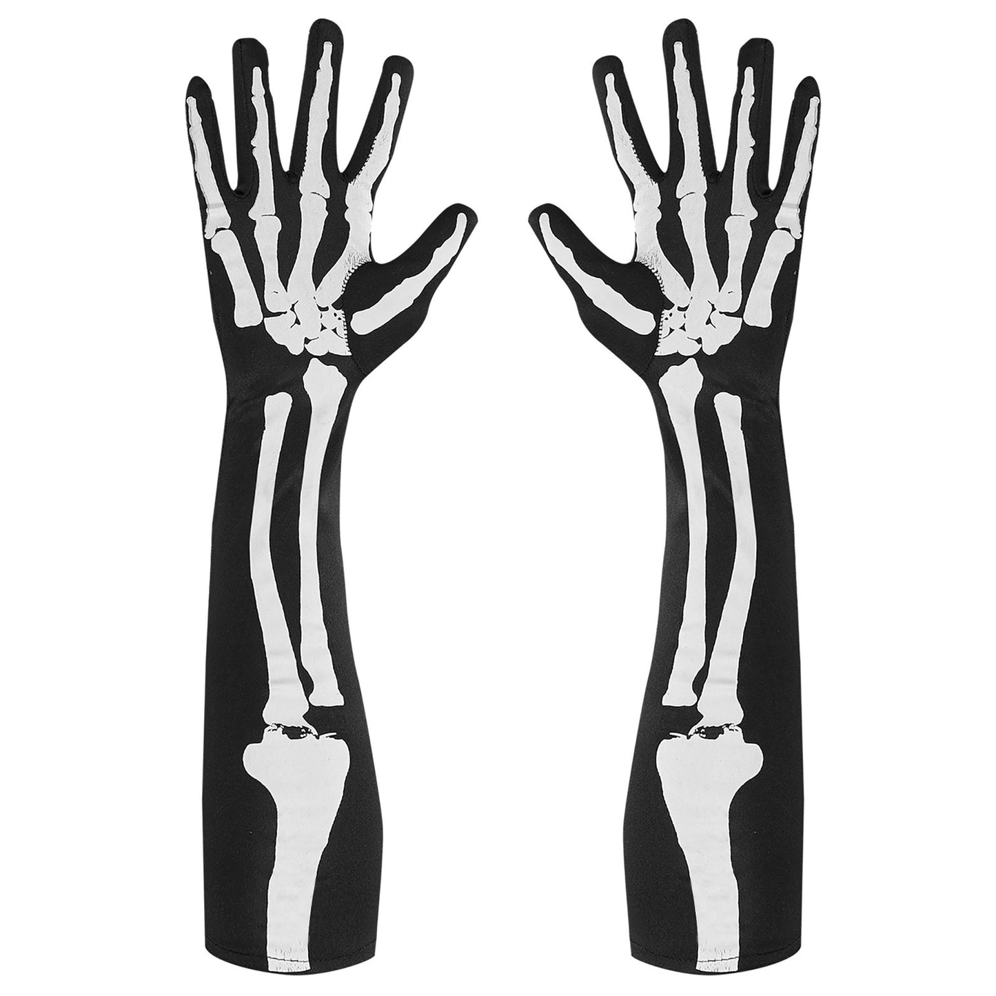"HANDSCHUHE SKELETT" 50 cm - Front- und Rückseite bedruckt – Vorderansicht