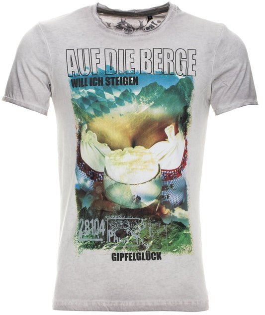 Hangowear Trachtenshirt Herren – Ulrik, Leicht Grau, Baumwolle - Fasnacht24.ch