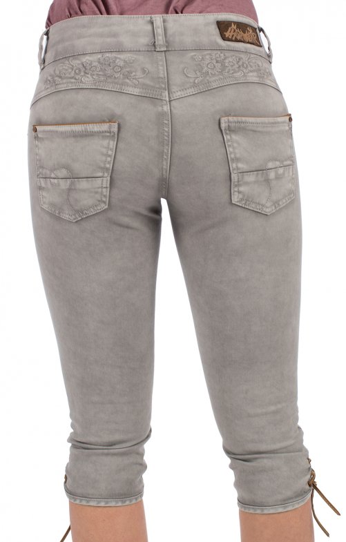 Trachten Kniebundhose Grau – Hangowear Ovida Damenhose mit Stickerei - Fasnacht24.ch