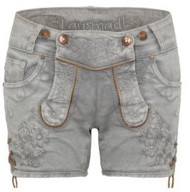 Trachten Short OVIDA Light Gray – Hangowear Damen Baumwollshorts - Fasnacht24.ch