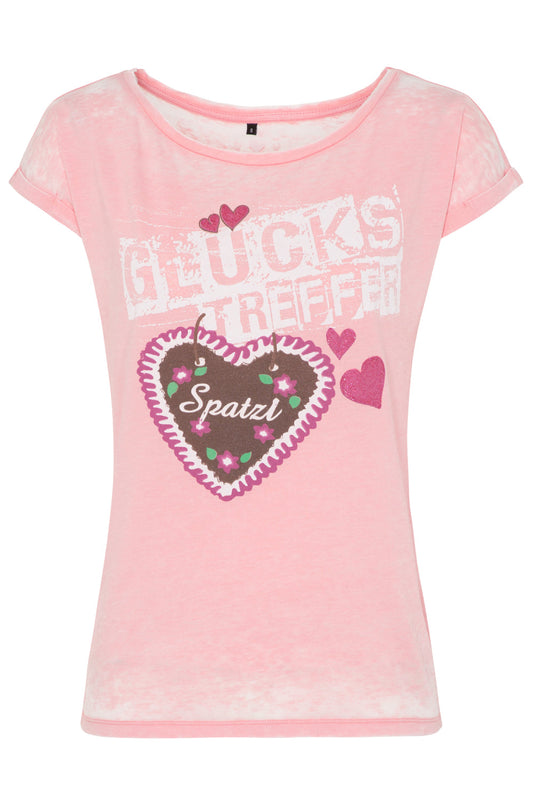Hangowear Romy Trachten Damenshirt Rosa – Slim Fit, Baumwolle-Elastan - Fasnacht24.ch