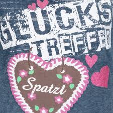 Trachten Shirt Damen – Hangowear Romy, Blau Bedruckt, Baumwoll-Mix - Fasnacht24.ch