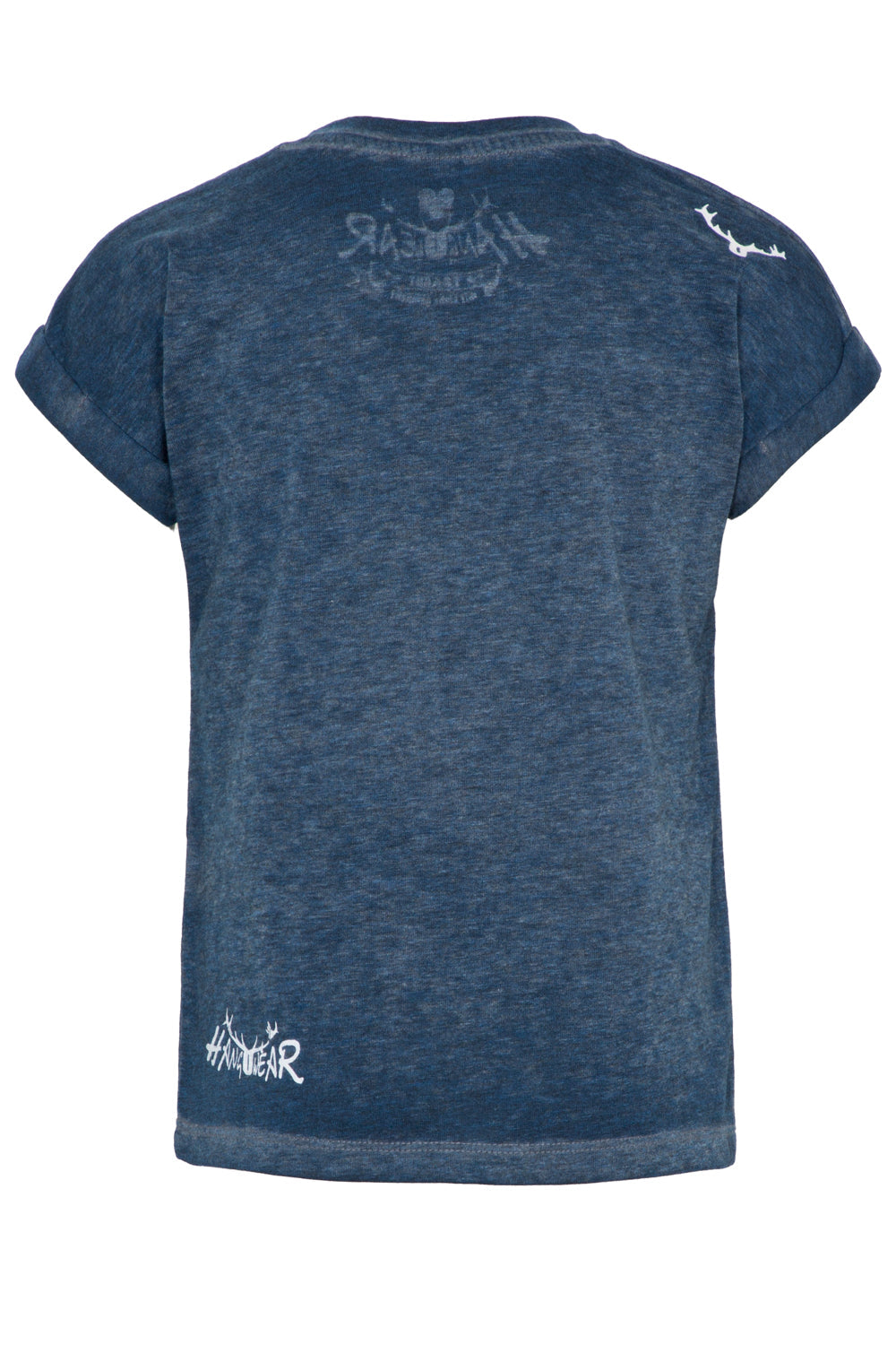 Trachten Shirt Damen – Hangowear Romy, Blau Bedruckt, Baumwoll-Mix - Fasnacht24.ch