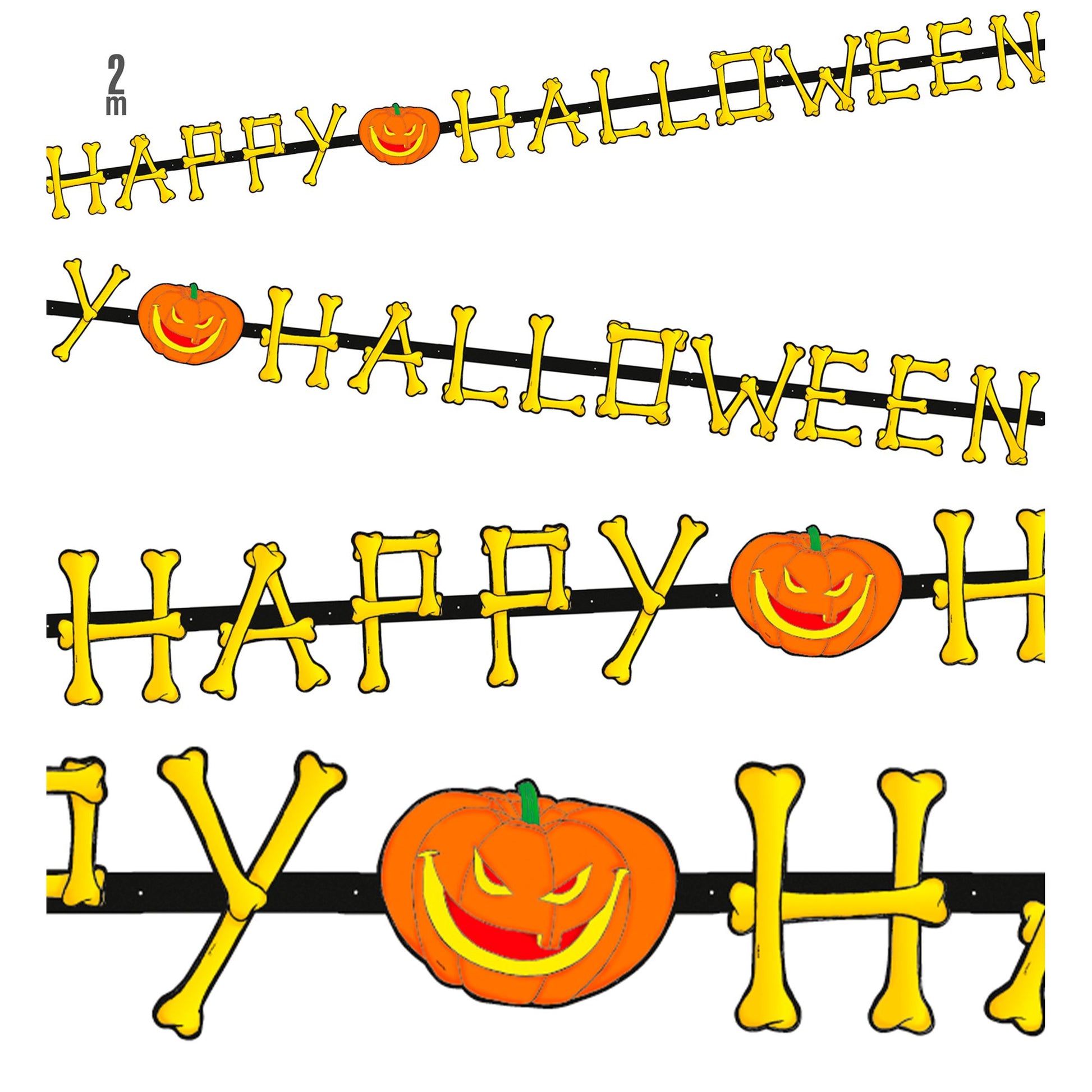"HAPPY HALLOWEEN- GIRLANDE" 2 m – Vorderansicht