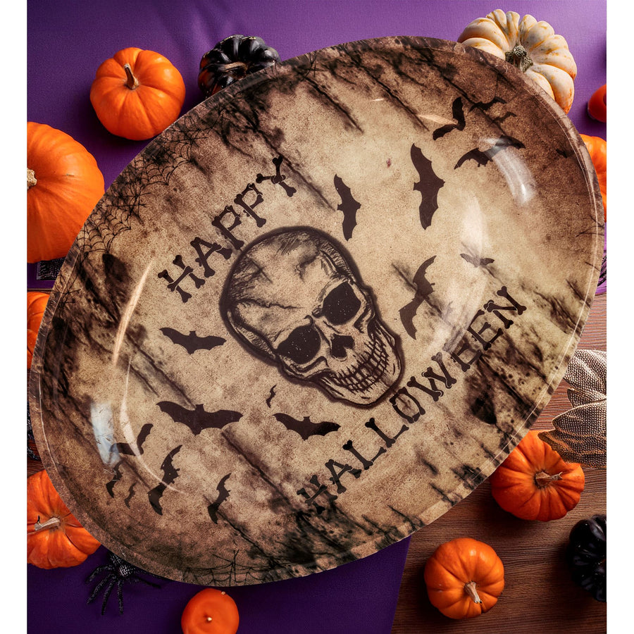 "HAPPY HALLOWEEN TOTENKOPF SCHALE" 40 x 30,5 cm – Detailansicht