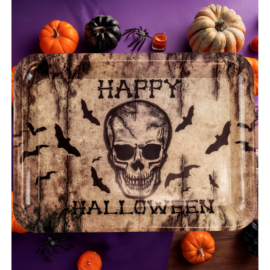 "HAPPY HALLOWEEN TOTENKOPF TABLETT" 33 x 24 cm – Detailansicht