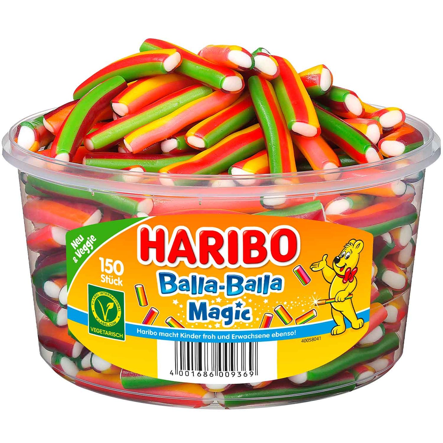 Haribo Balla-Balla Magic vegetarisch 150er Fruchtgummi – Produktansicht