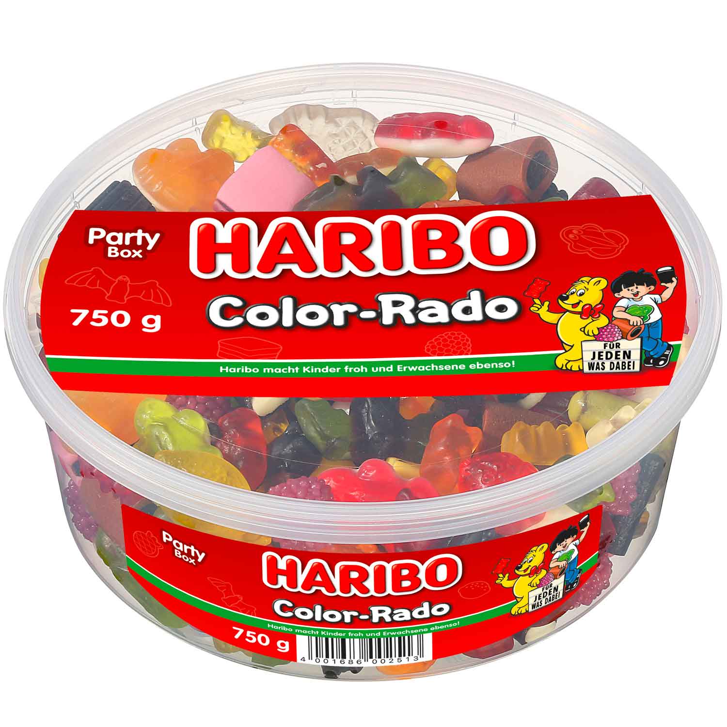 Haribo Color-Rado 750g Fruchtgummi und Lakritz Mischung – Produktansicht