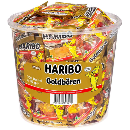 Haribo Goldbären Minis Fruchtgummi 100x10g Portionspackungen