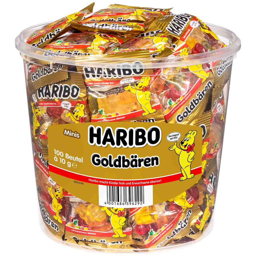 Haribo Goldbären Minis Fruchtgummi 100x10g Portionspackungen