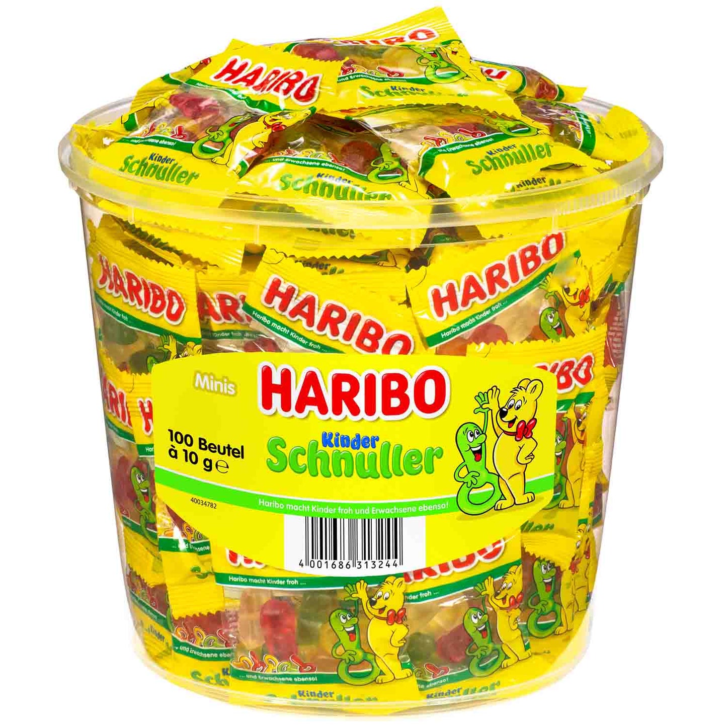 Haribo Kinder Schnuller Minis 100x10g Fruchtgummi Beutel