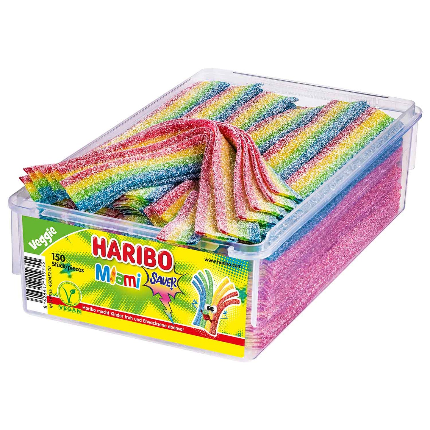 Haribo Miami sauer vegan 150er Fruchtgummi Packung – Produktansicht