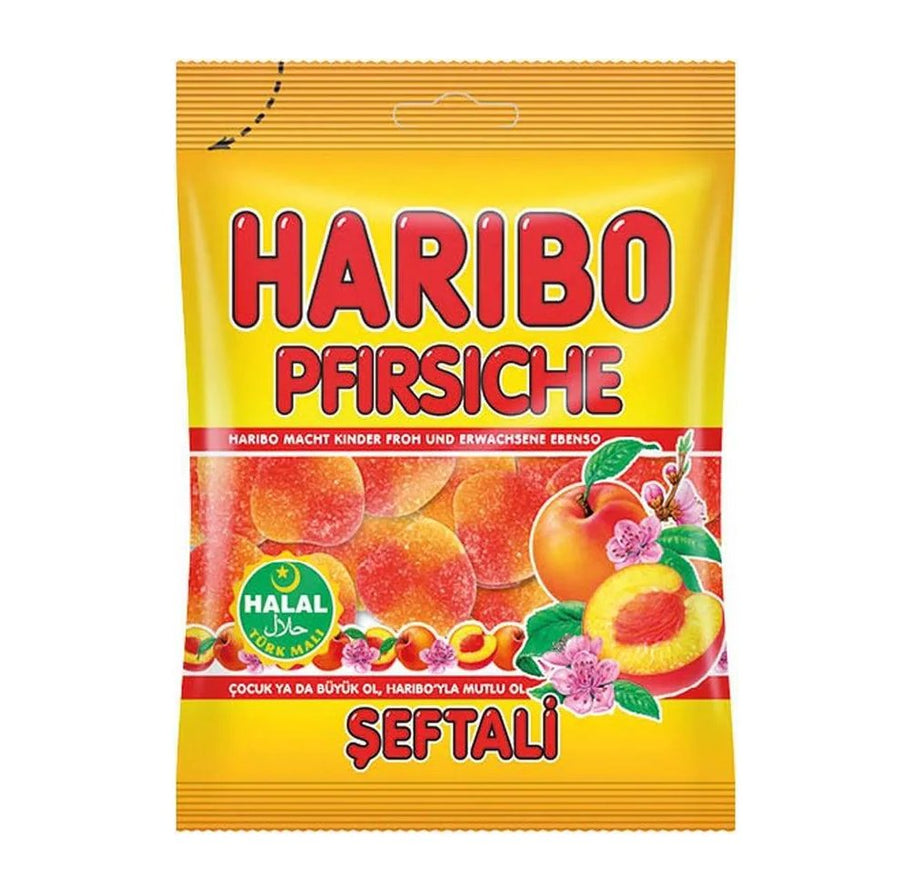 Haribo Pfirsiche Halal 100g Fruchtgummi Beutel