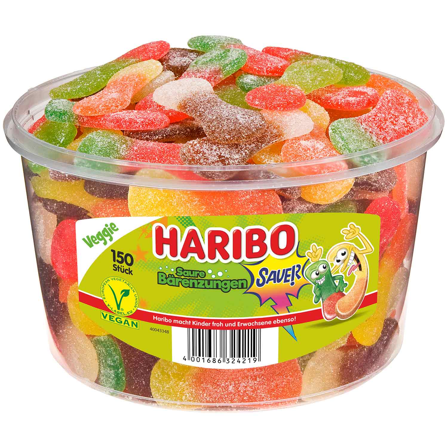 Haribo Saure Bärenzungen vegan 150er – Produktansicht
