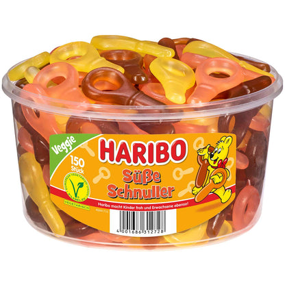 Haribo Süsse Schnuller vegetarisch 150er Fruchtgummi Dose – Produktansicht