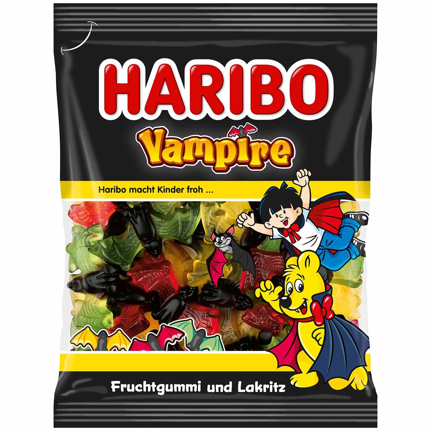 Haribo Vampire 175g Fruchtgummi mit Lakritz in Fledermaus-Form