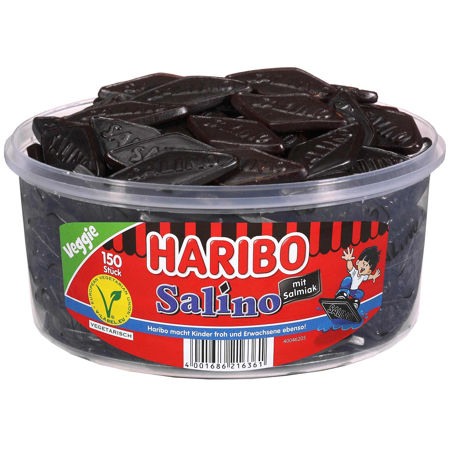 Haribo Salino vegetarisch 150er Salmiak-Lakritz Dose