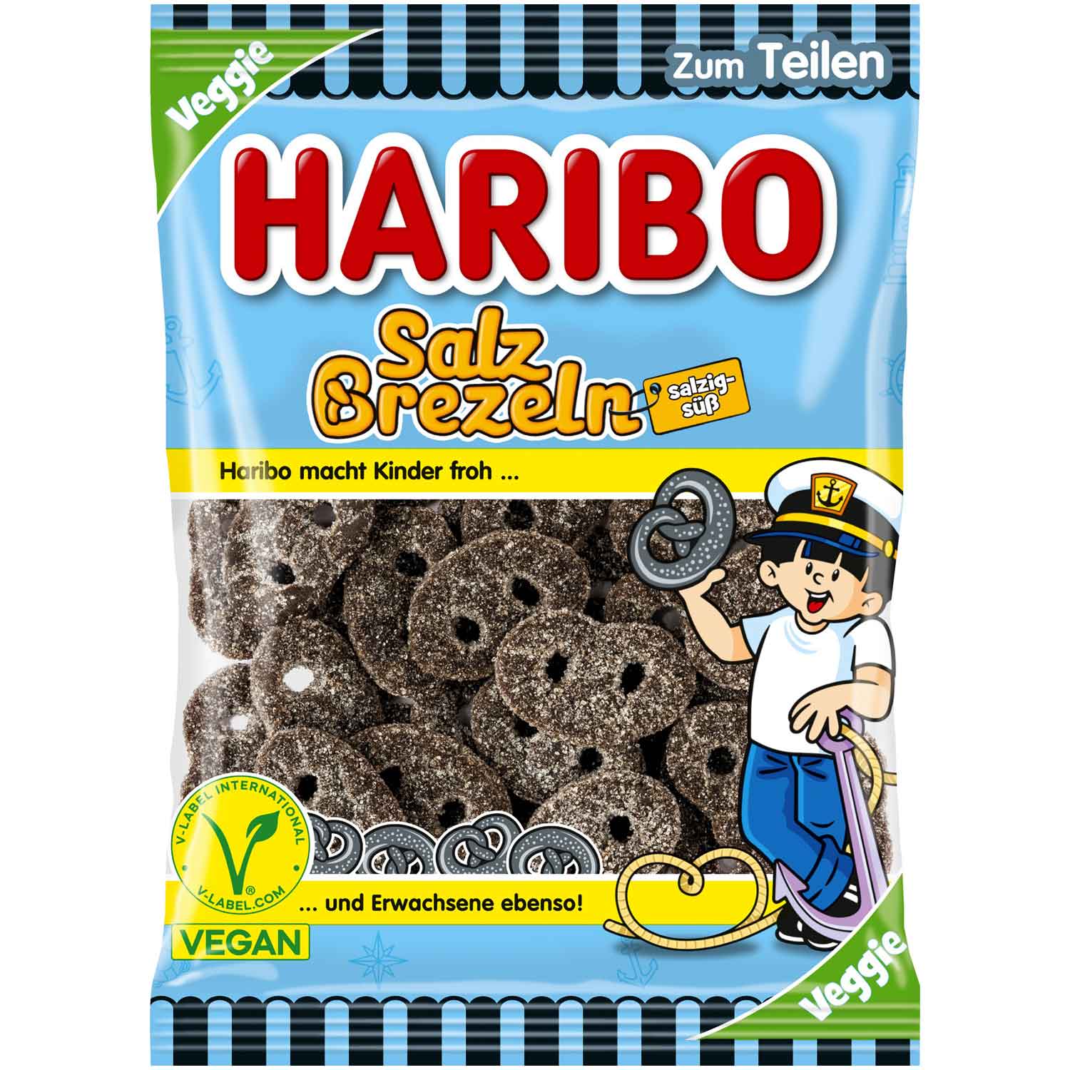 Haribo Salz-Brezeln vegan 175g schwarzes Lakritz