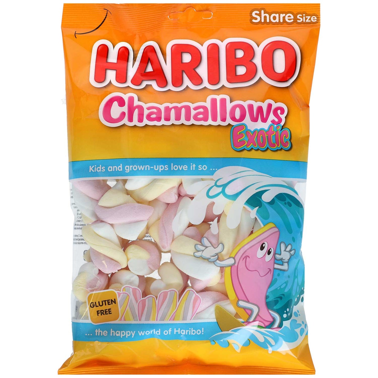 Haribo Chamallows Exotic 175g weisse Schaumzuckerstücke mit Vanille- und exotischem Geschmack